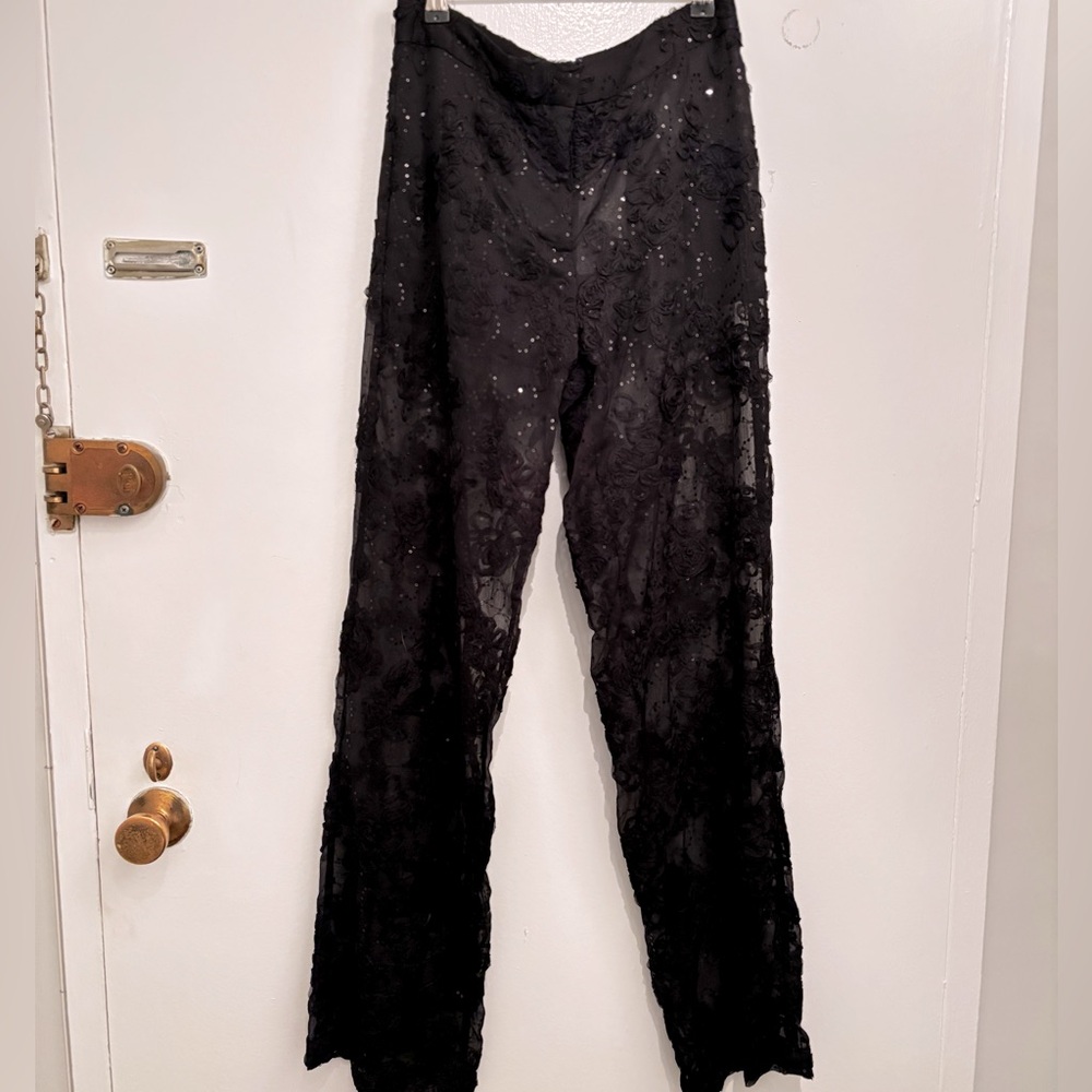Zara Black Sheer Trouser Pants
